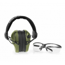 Профессиональные Активные Тактические Наушники REALHUNTER Active Pro Очки Олива (LE-401B+LG3048 OLIVE)