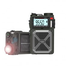 Аварийное Портативное Радио JB Tacticals со Светодиодным Фонариком AM/FM/WB Радиоприемник с Функцией Power Bank на 4000 мАч Зарядкой от USB Динамо-Машина и Солнечной Панелью R12 