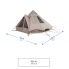 Туристическая Палатка с Тамбуром QUECHUA Tepee 5.2 из Поликотона Пятиместная Двухкомнатная Водонепроницаемая