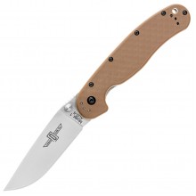 Складной Нож Ontario RAT-1 Silver Plain Coyote Коричневый (8848CB)