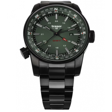 Швейцарские Мужские Часы Traser P68 Pathfinder GMT PSS Зеленый 109525